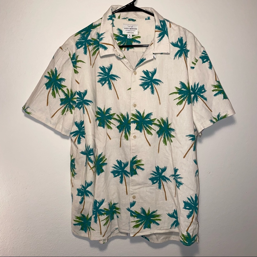 Lucky Brand Mens Shirts Lucky Brand Linen Blend XL Hawaiian Shirt